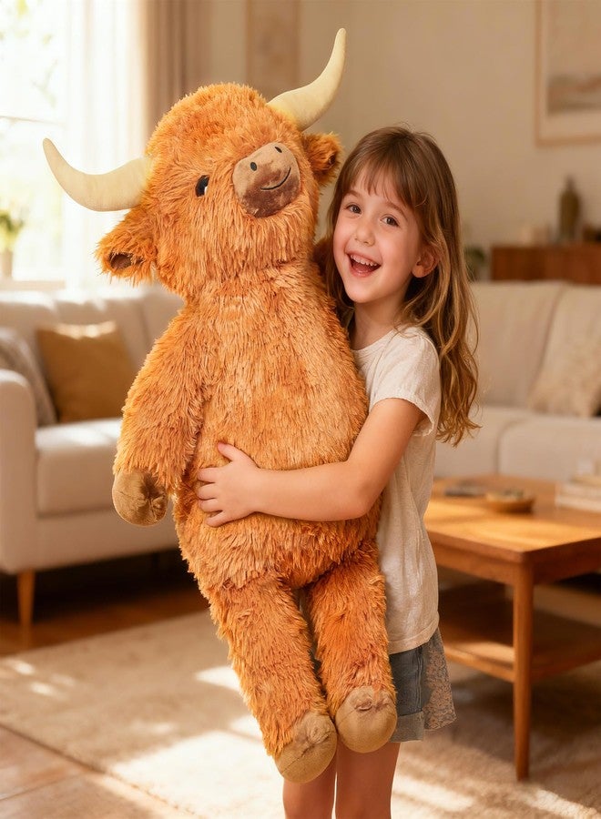 Wepop Giant Highland Cow Stuffed Animal 36in, Adorable and Cuddly Big Highland Cow Plush, Cattle Plushies Gifts Decoration for Christmas, Birthday, Valentines, Baby Shower, Party - Image 4